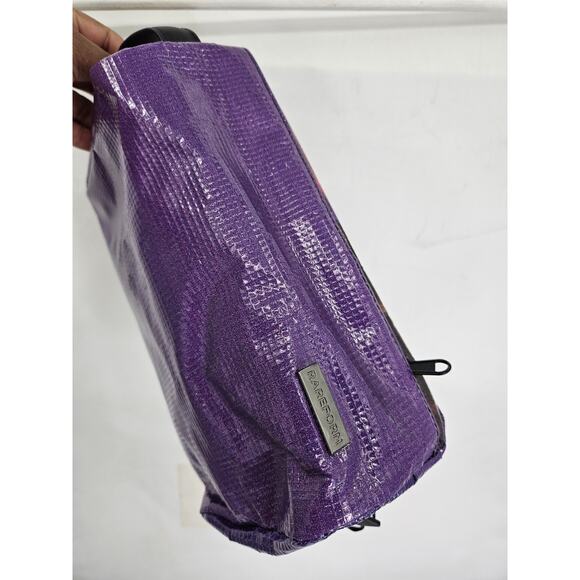 Rareform Toiletry Bag Repurposed Vinyl Bag black/purple Nylon Lightweight Makeup - Picture 1 of 6